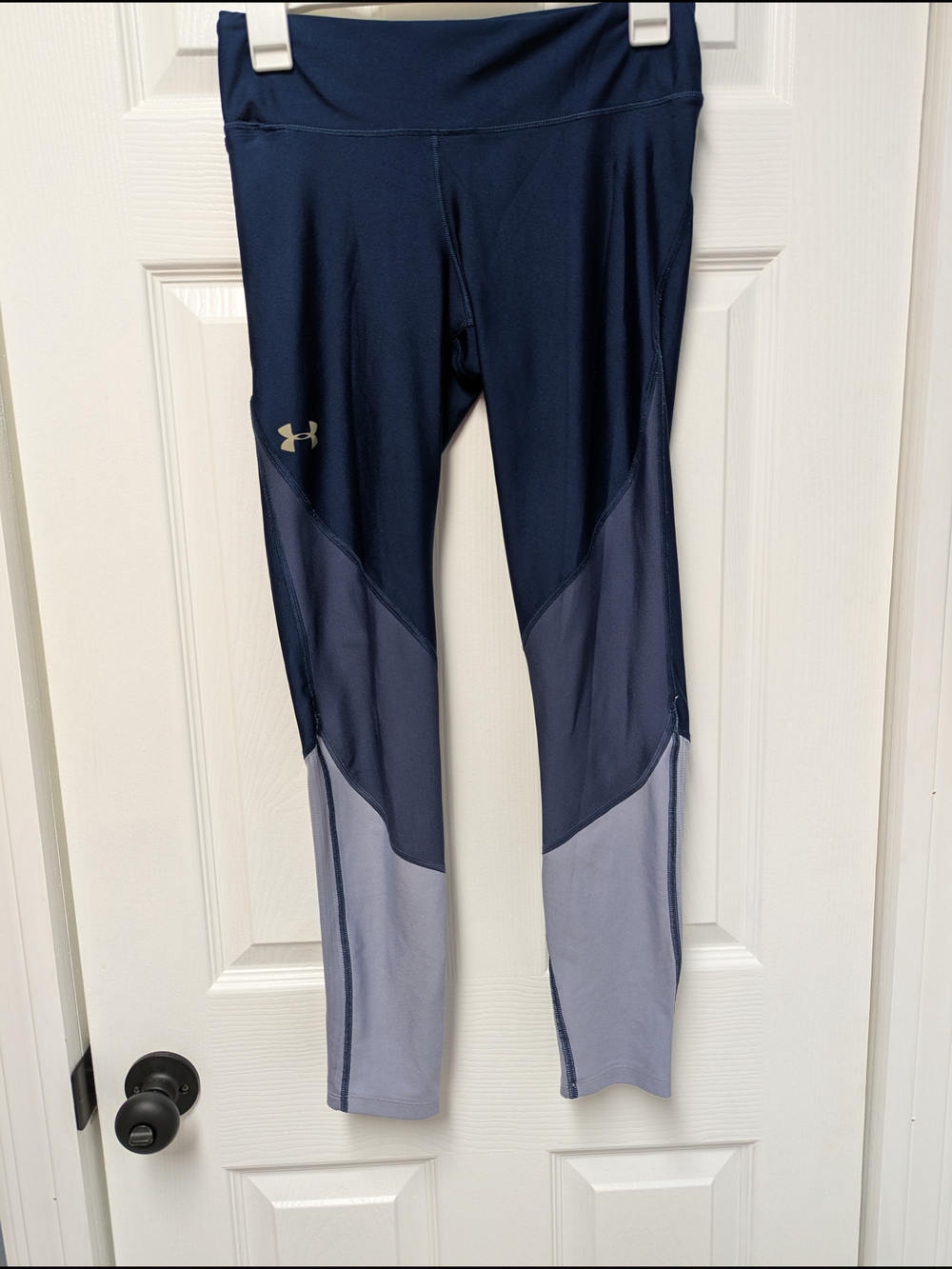 Under Armour Colorblock Athletic Leggings - Navy & Light Gray